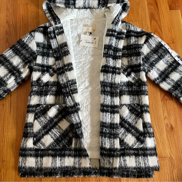 Ted Baker Tortis Checked Hooded Wool-Blend Coat sz US 2/UK 0 - Picture 4 of 12